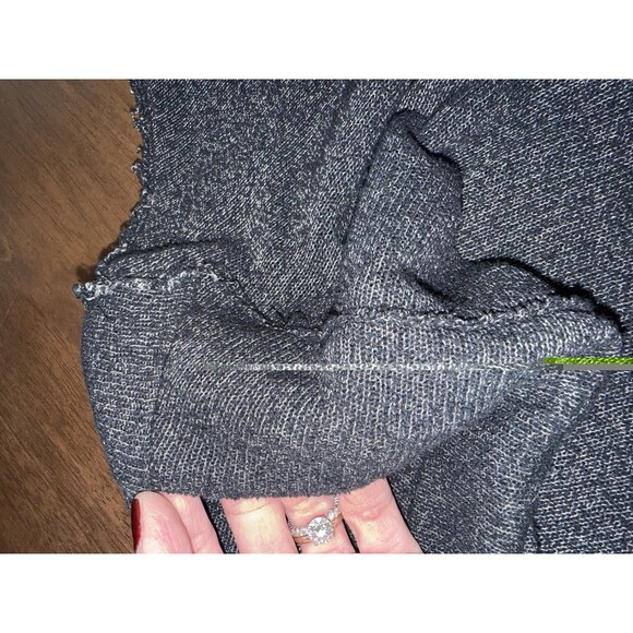 Free People We The Free Charcoal Hacci Knit Slouchy Top Wide Neck XS Boho Chic - Picture 11 of 15